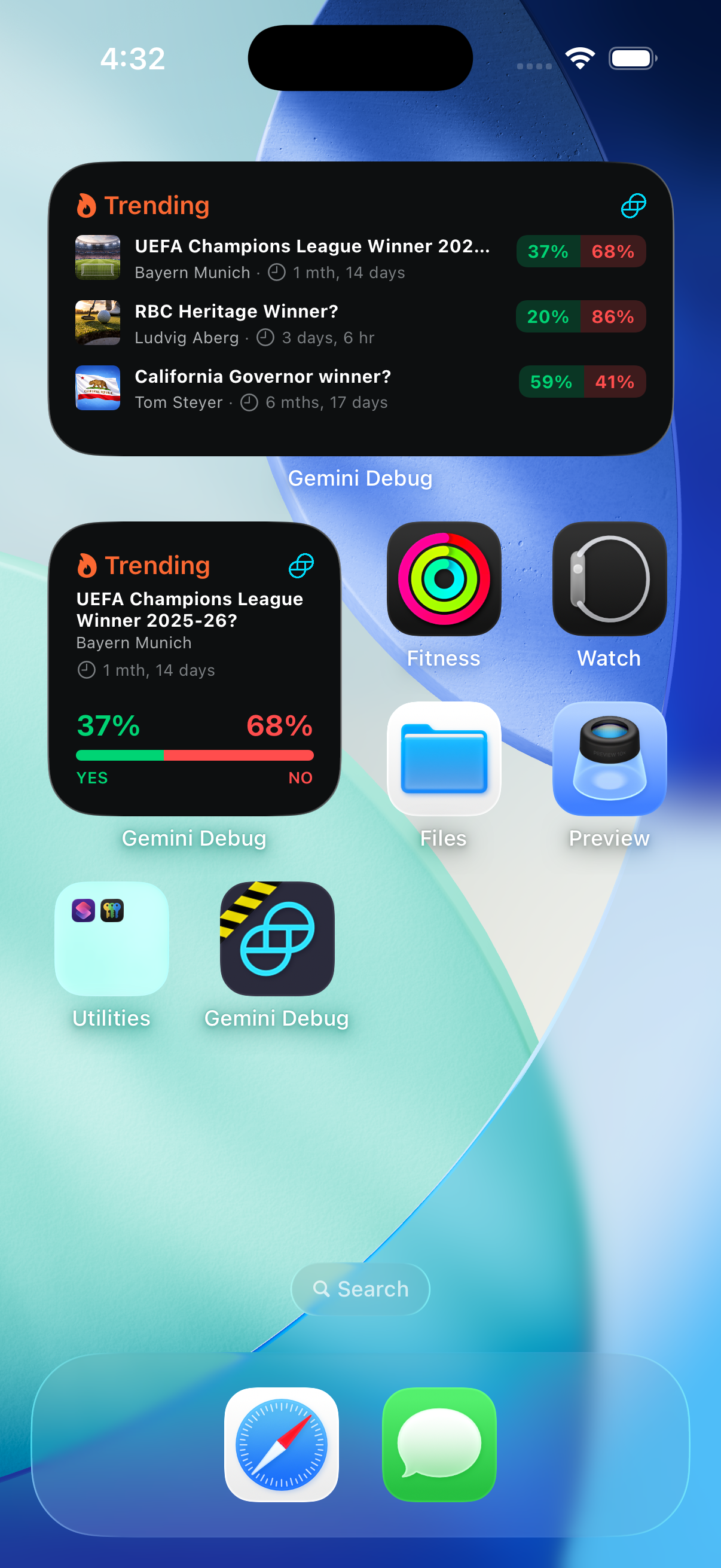 Widgets preview